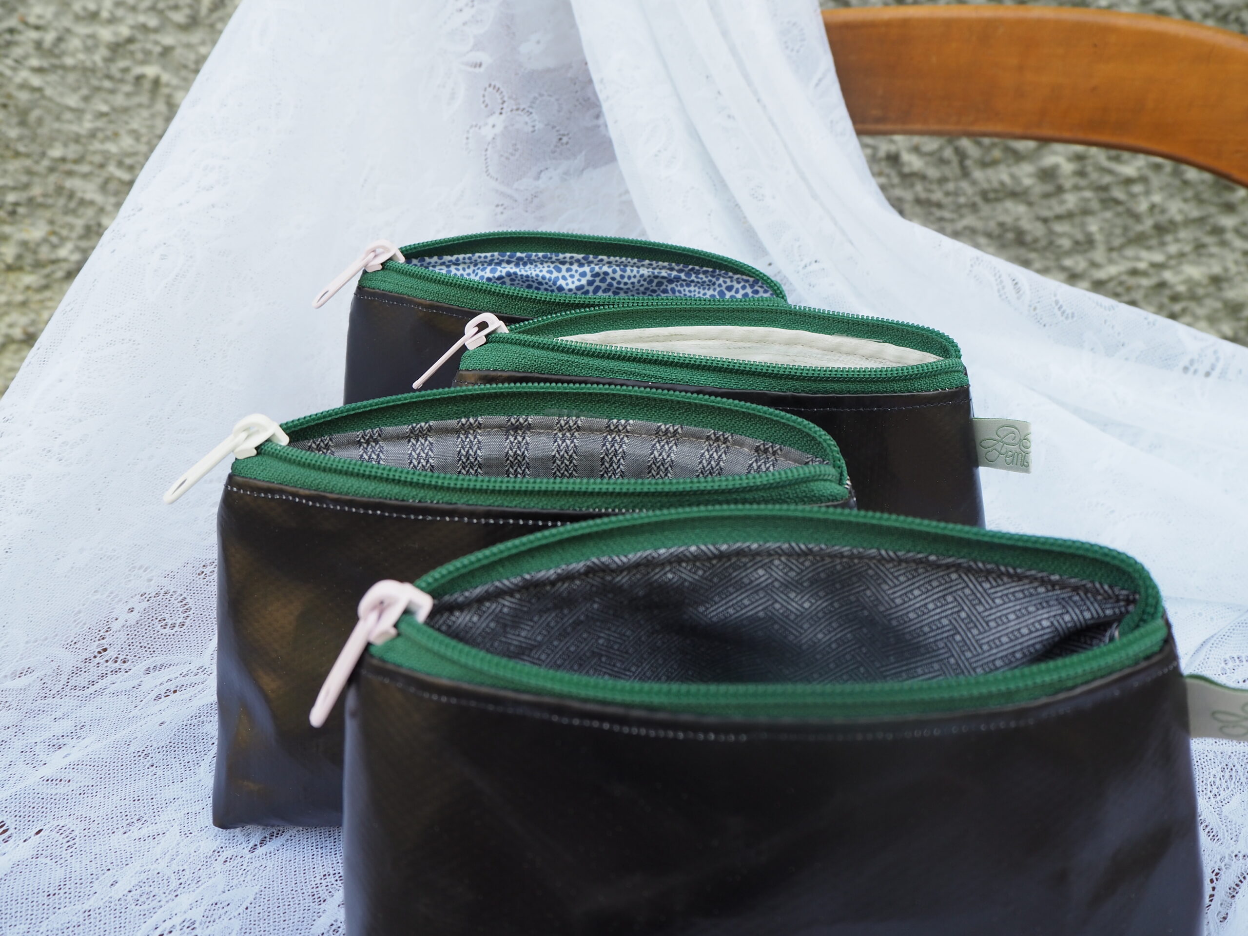 Recycled Backdrop: Cosmetic Bag (green) - Image 6