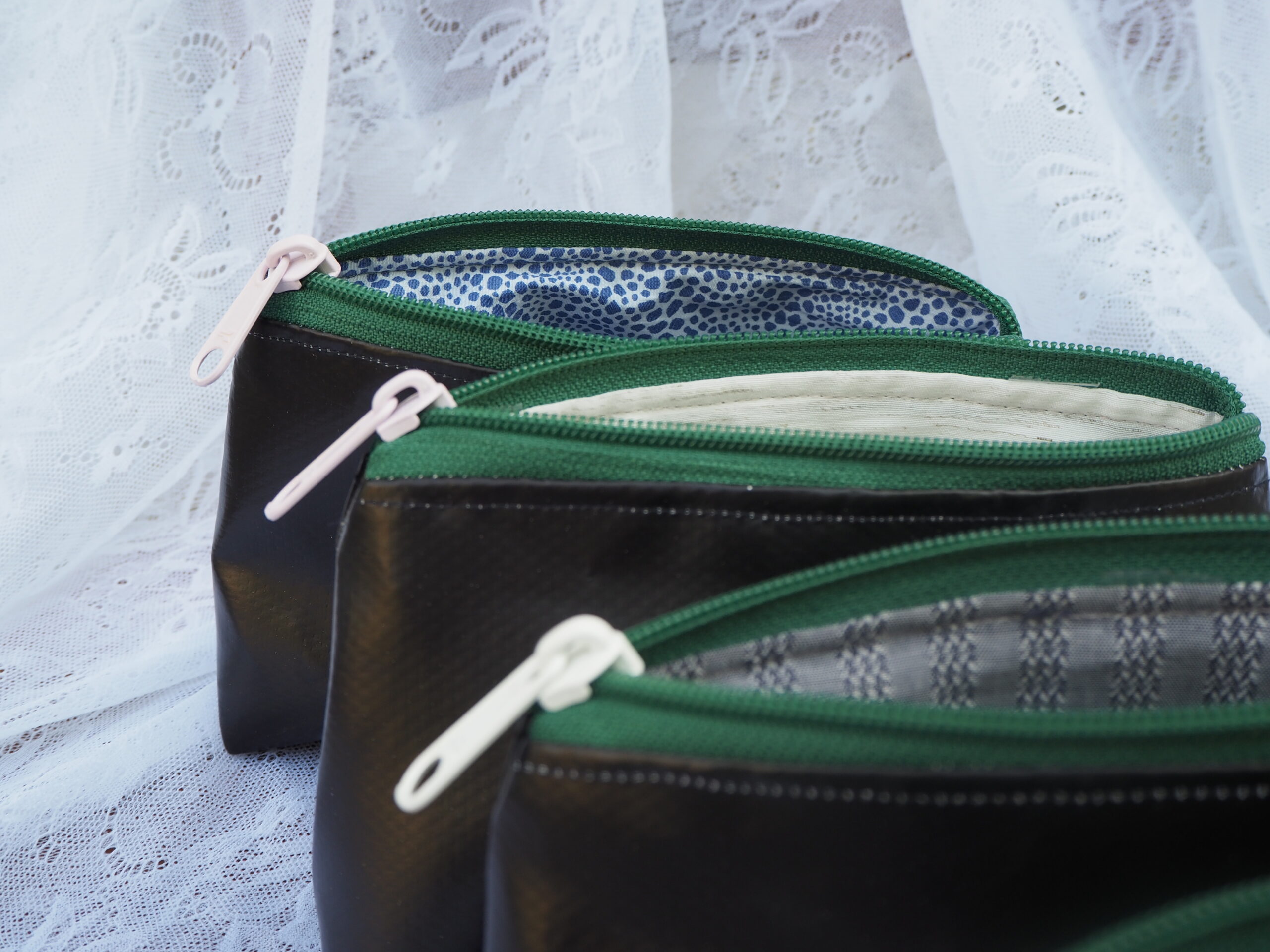 Recycled Backdrop: Cosmetic Bag (green) - Image 4