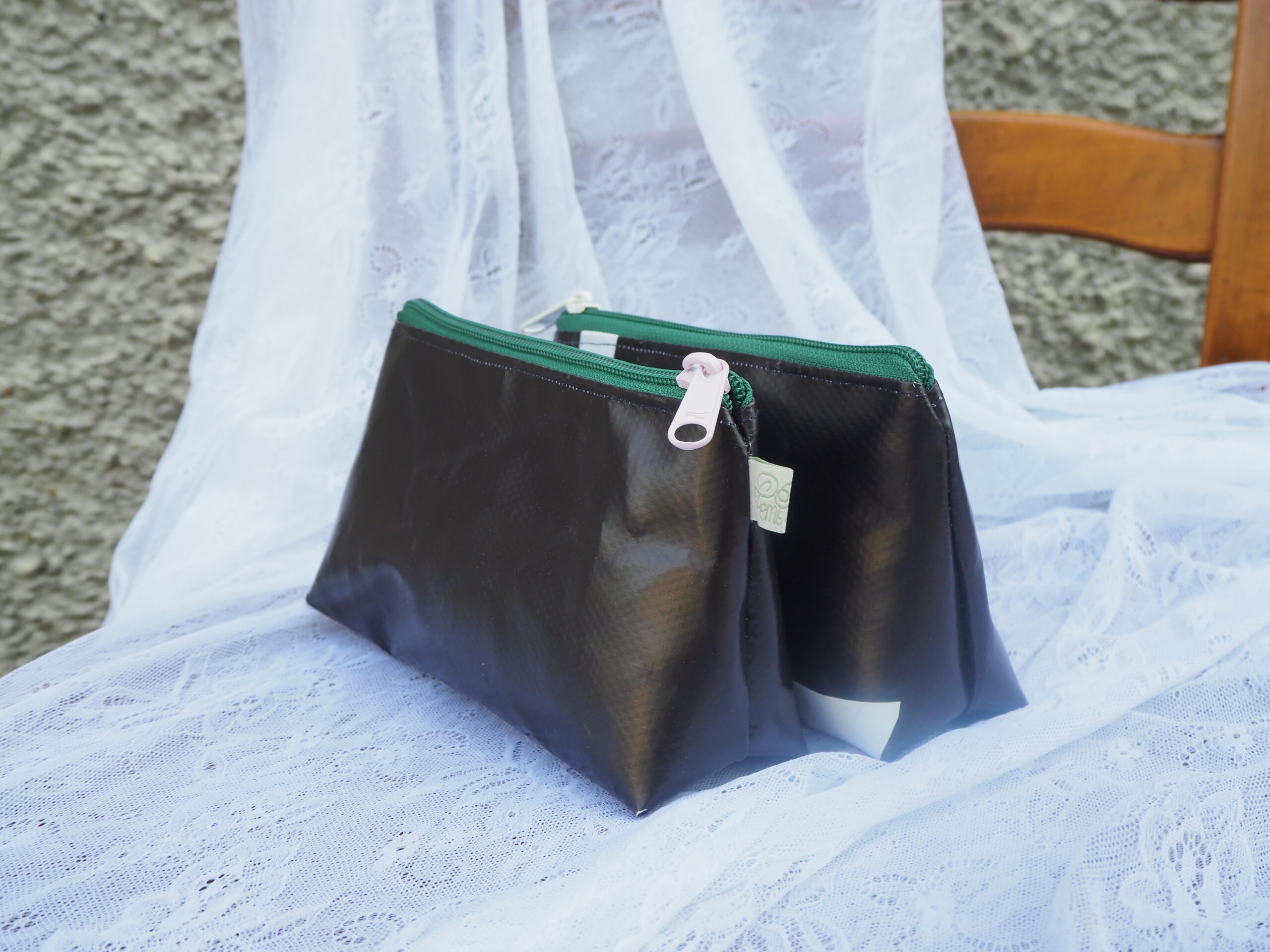 Recycled Backdrop: Cosmetic Bag (green) - Image 2